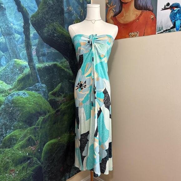 patagonia kamala hibiscus field floral halter midi dress - Picture 2 of 8